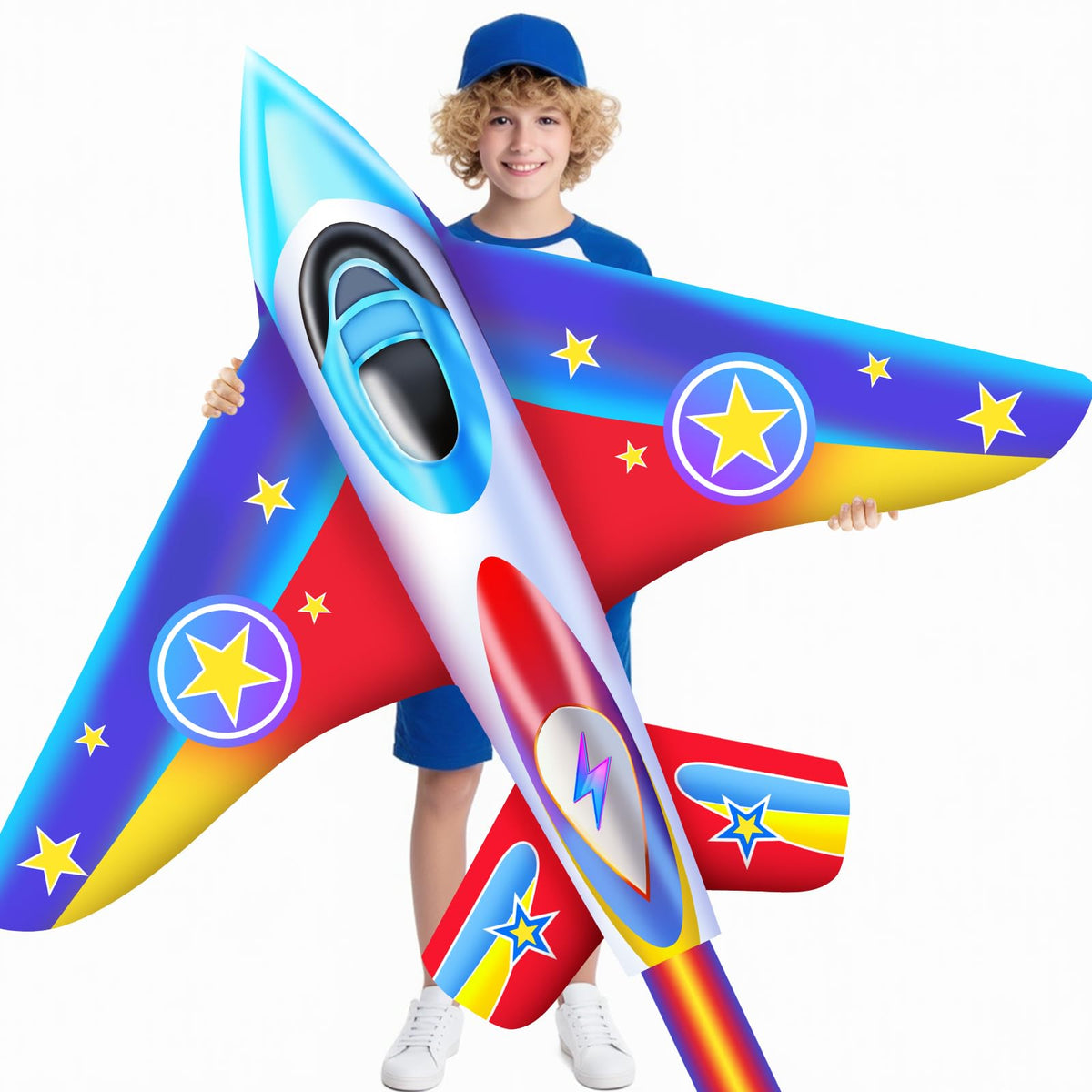 Fighter Jet Kite for Kids & Adults, Easy to Fly Airplane Kite