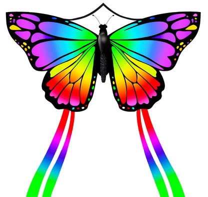 2024 New 55" Monarch Butterfly Kite for Kids and Adults Large Kites Easy to Fly Beginners Single Line String with Tail for Beach Trip Park Outdoor Activities