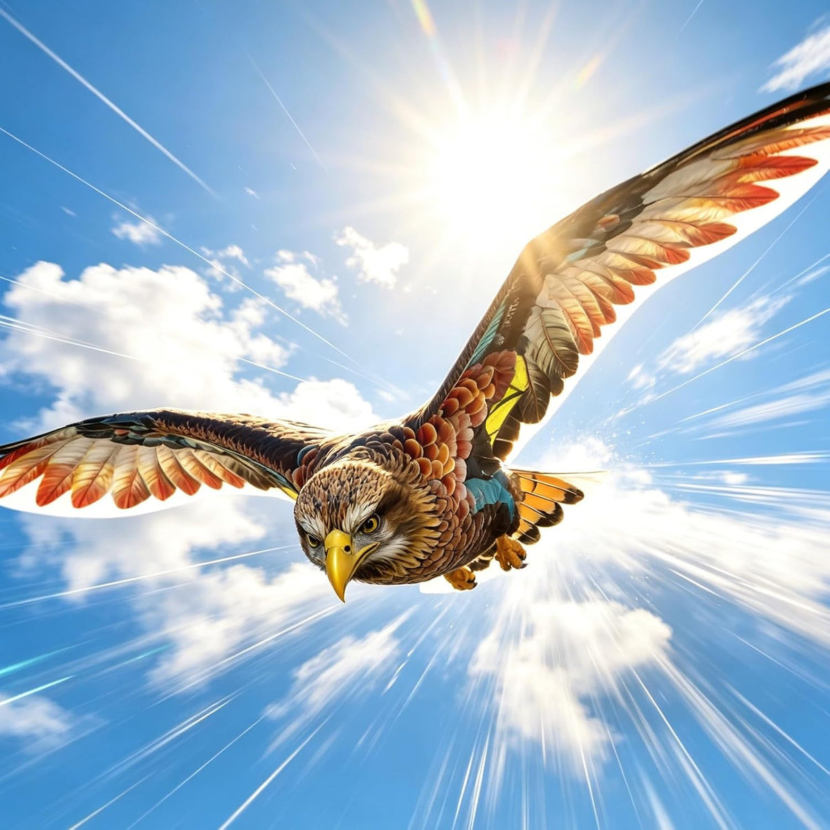 Bald Eagle Kite, Easy to Fly for Kids Kite for Beginners Red/Brown