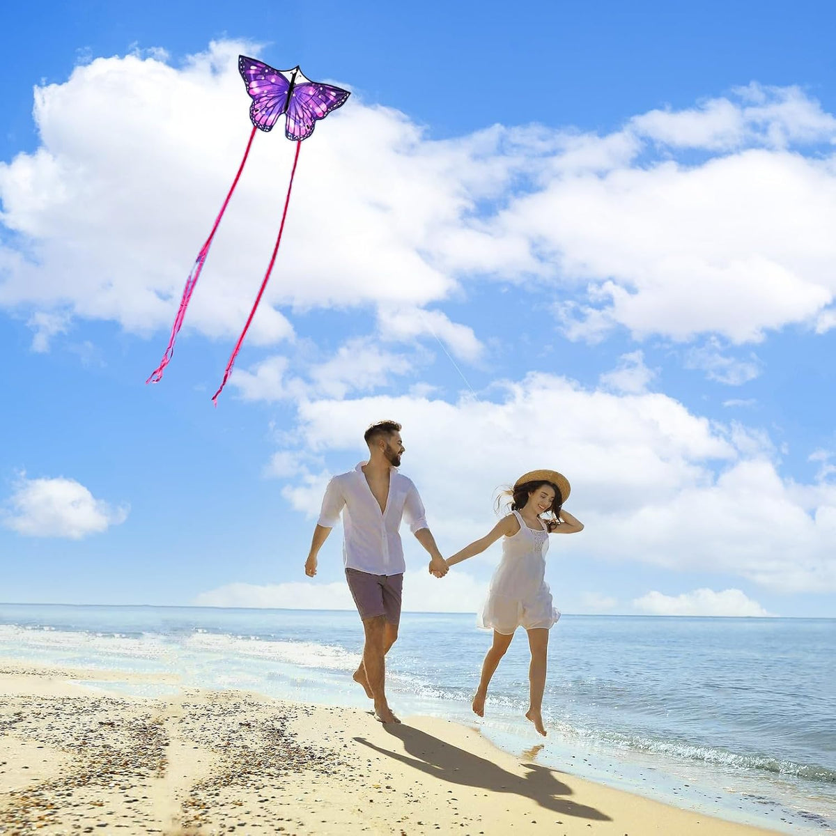 Large Butterfly Kite for Adults and Kids Ages 4-8 & 8-12 Easy to Fly, 55''X28'' Single Line Kite for Outdoor, Park or Beach