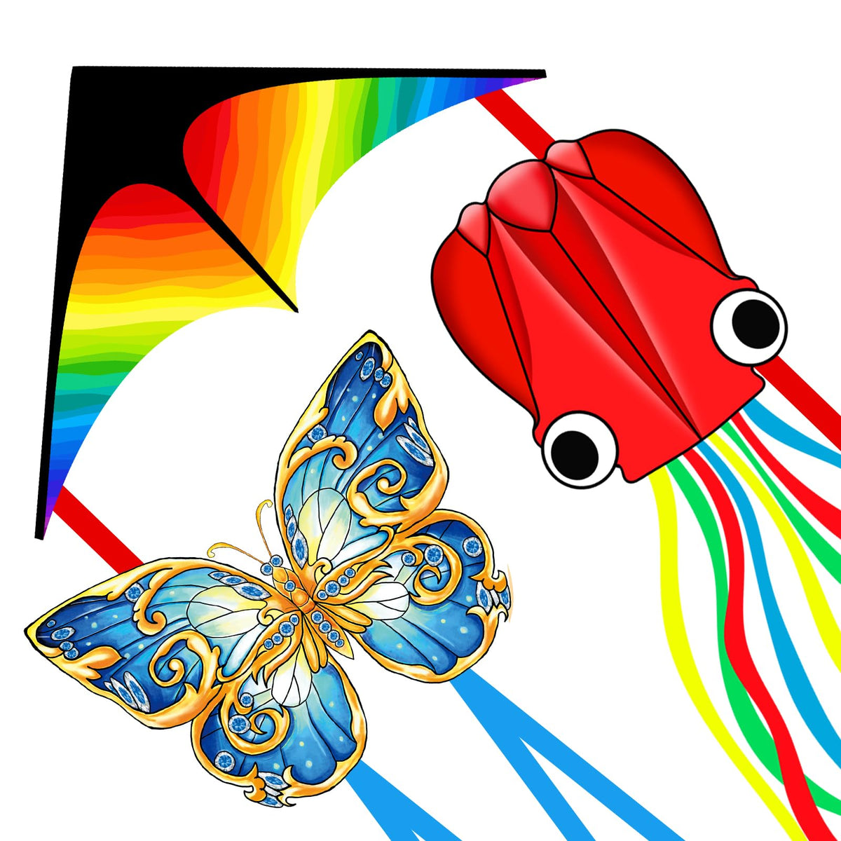 Xida Octopus Kites for Kids Ages 4-8 Easy to Fly, Big Beach Kite for Adults