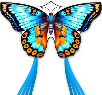Butterflys for Kids, Beautiful Kite Easy to Fly for Beginners with 328 ft Line & Line Winder (Flower Butterfly Kite, 1)