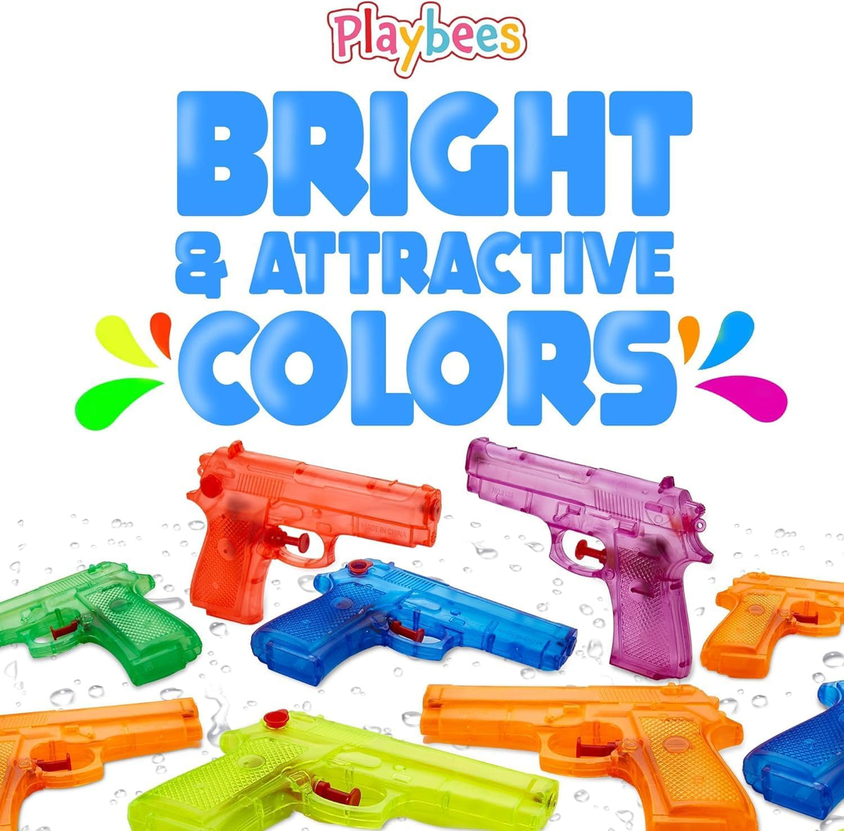 Water Guns for Kids, 6 Inch Squirt Guns, Pool Beach Party Toy, 12 Pack