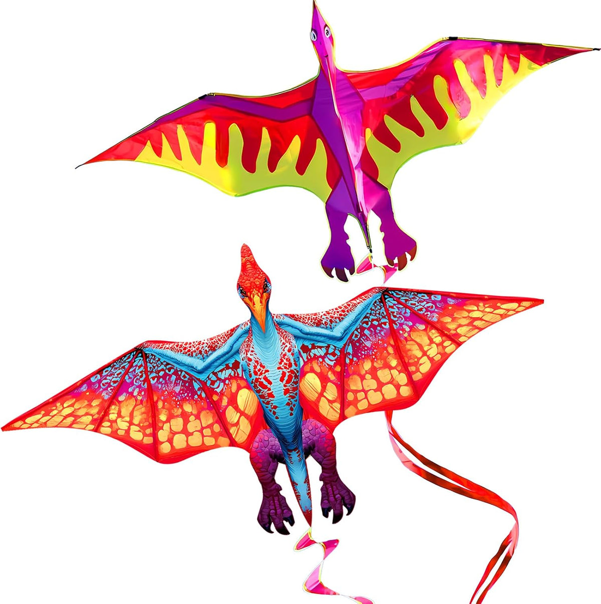 HENGDA KITE 2 Pack Dragon Kites for Kids and Adults，Beach Kite Easy to Fly