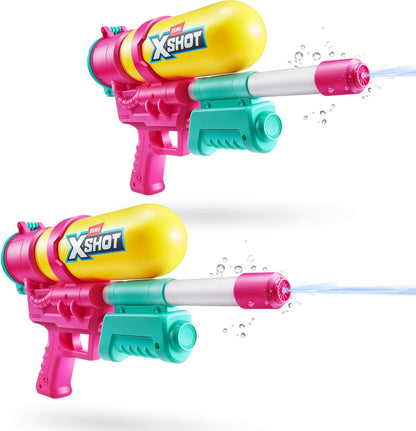 XSHOT Water Fast-Fill 80s Super Splash Water Blaster 2 Pack (Purple) by ZURU – Vintage-Style with Fast-Fill Tech, 33ft Range & 750ml Tank, Outdoor Summer Water Toy for Kids Ages 6+