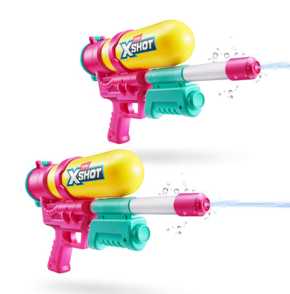XSHOT Water Fast-Fill 80s Super Splash Water Blaster 2 Pack (Purple) by ZURU – Vintage-Style with Fast-Fill Tech, 33ft Range & 750ml Tank, Outdoor Summer Water Toy for Kids Ages 6+