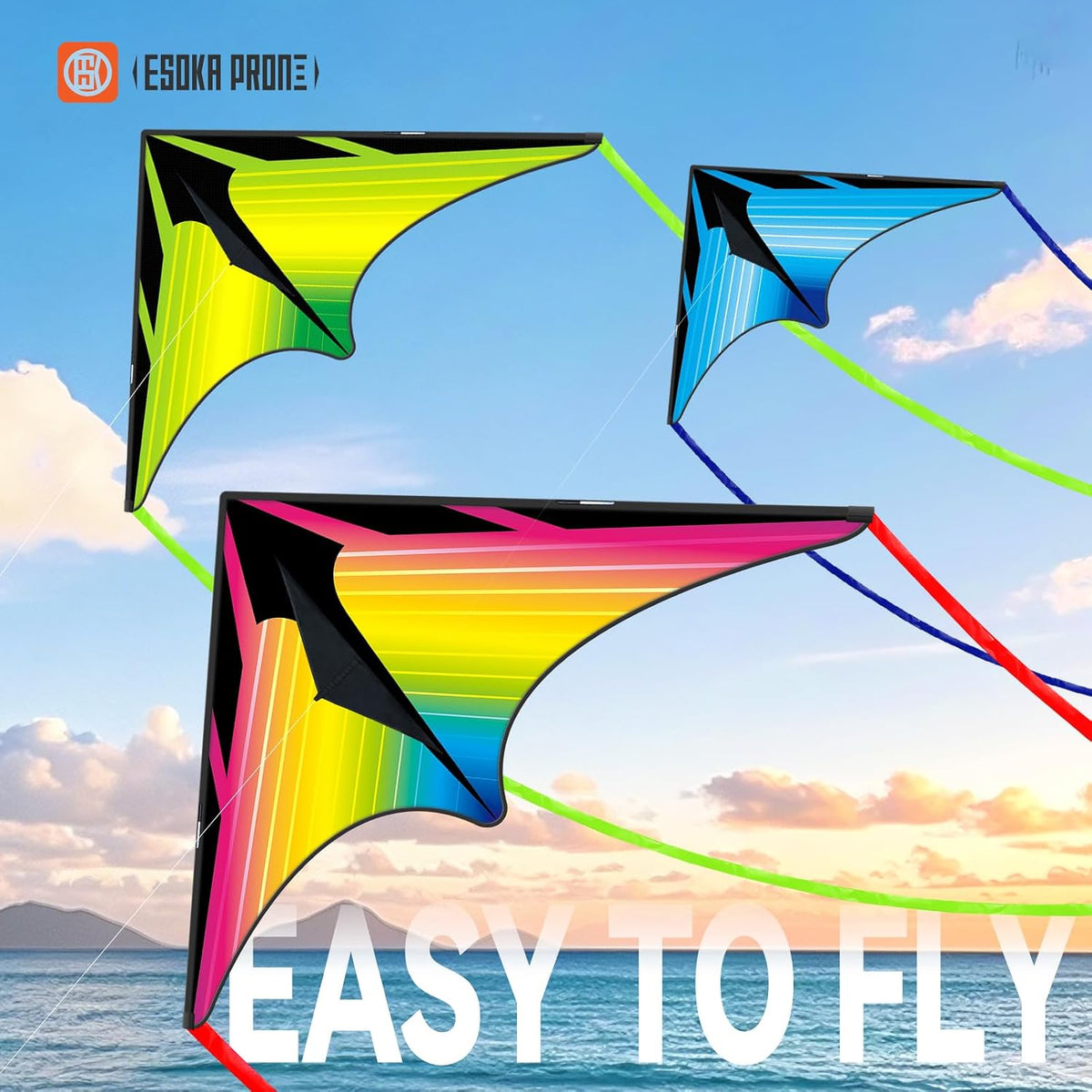 3 Piece Set Delta Kites for Kids & Adults,Easy to Fly Kite with Classic Triangle,Perfect Kites for Family Trip, Excellent Outdoor Activity and Games Toys, Best Choice for Beginners.(Delta, 3)