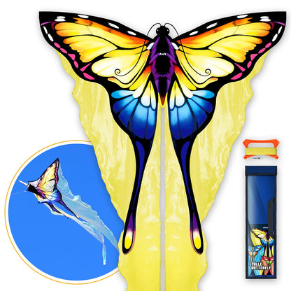 SGftre Tulle Butterfly Pink Kite，Extremely Easy to Fly, Perfect Beach Kites for Family Outdoor Activities, Ideal for Adults and Kids, Includes Kite Thread (Pink)