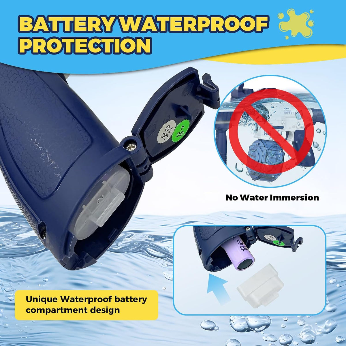 Electric Water Gun,Water Gun with Light Up,Automatic Squirt Gun Long Range Blaster Up to 32 FT,Outdoor Party Shooting Game Toy with 2 Water Tanks & 2 Batteries,Ideal Summer Gift for Kids & Adults.