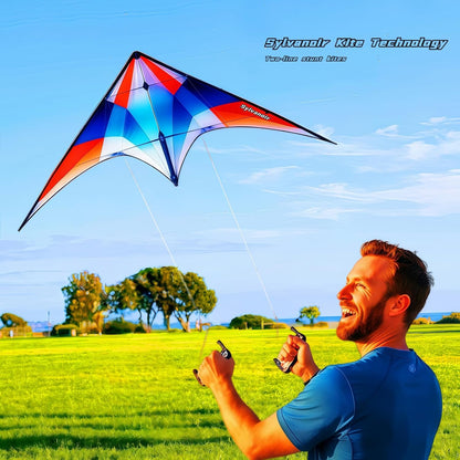 57-Inch Double-Line Sport Stunt Kite with Handle, Ready to Fly & Easy to Control, Ideal for Outdoor Fun at Beach & Park