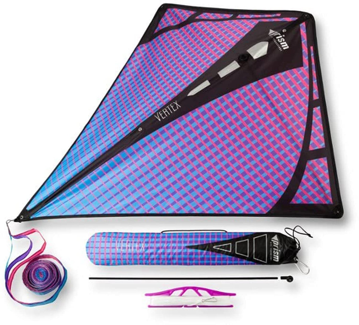 Prism Kites Vertex Diamond – Classic Single-Line Kite – Easy to Assemble – Tail and Spare Parts Included