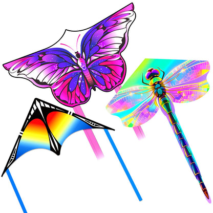 Large Kite for Kids & Adults, Easy to Fly Single Line for Kids Ages 4-8 & 8-12, Comes with 300 FT Kite String Handle