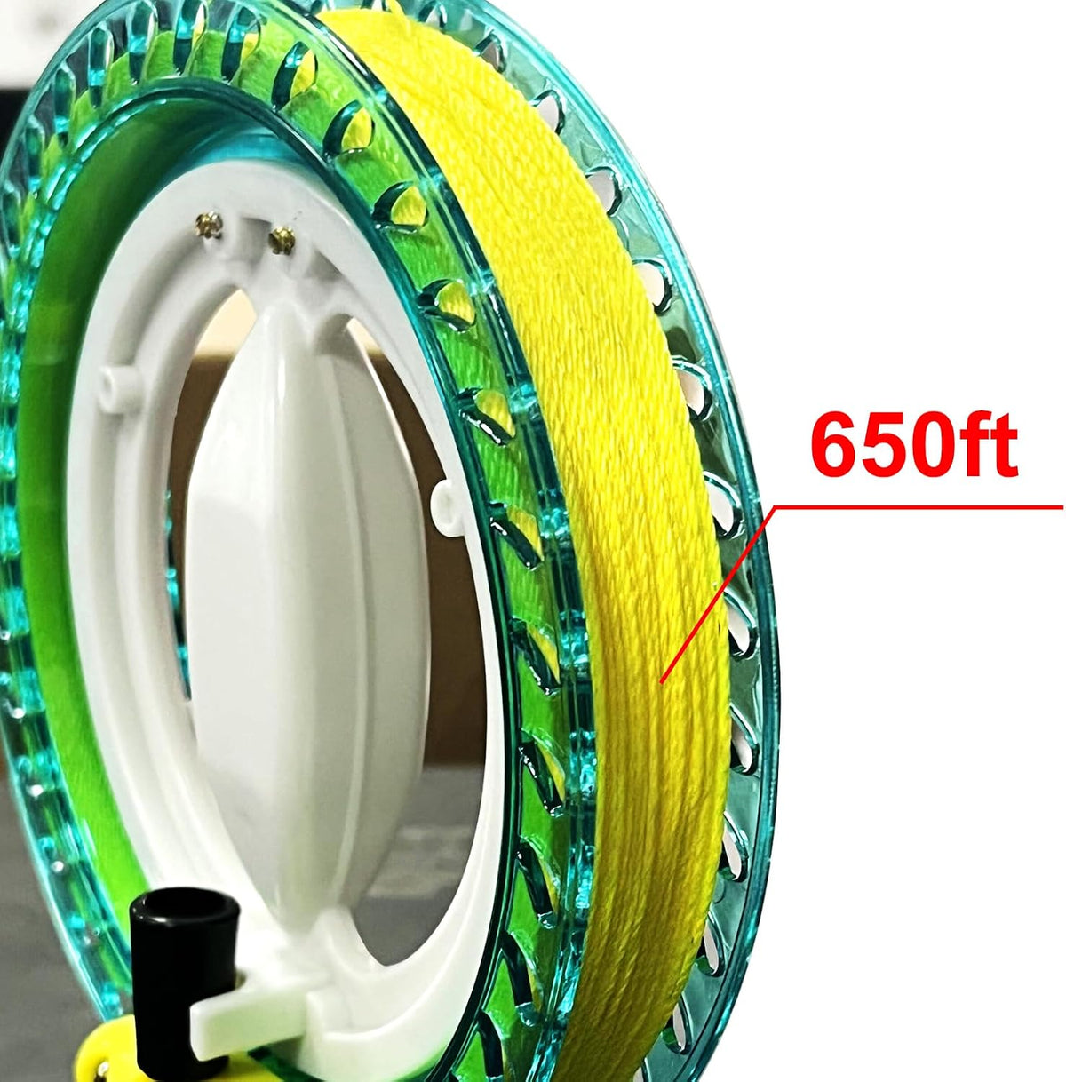 HENGDA KITE Professional Outdoor Kite Line Winder Winding Reel Grip Wheel with 650 Feet (60LBS) Flying Line String Flying Tools with Lock for Kids and Adults
