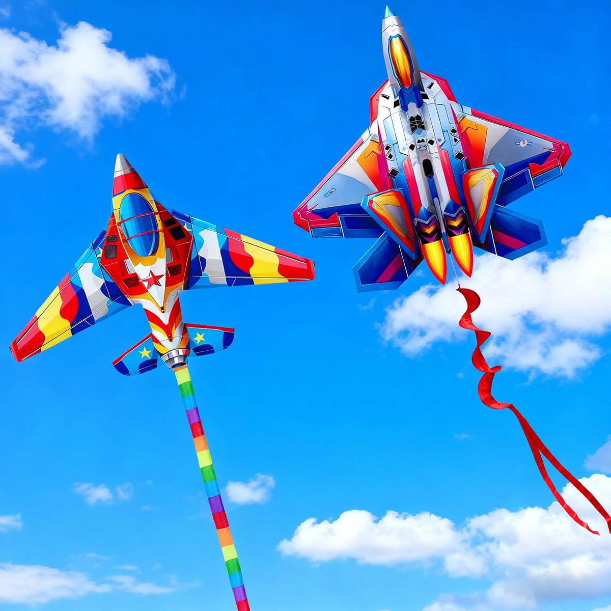HENGDA KITE 2 Pack Fighter Plane Airplane Kites for Adults,Easy to Fly