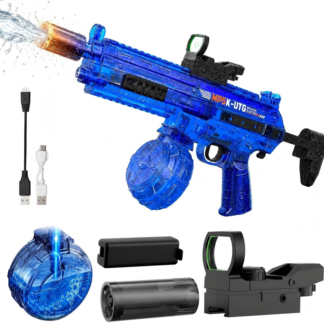 Electric Water Gun for Adults Kids, Automatic Self-Suction Water Gun with 34FT Long Range, 540ML Water Blaster for Pool Beach Summer Outdoor Gifts（Large Black）