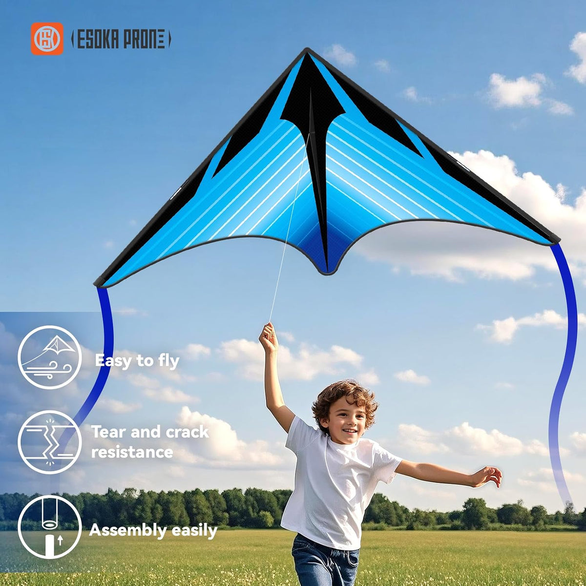 3 Piece Set Delta Kites for Kids & Adults,Easy to Fly Kite with Classic Triangle,Perfect Kites for Family Trip, Excellent Outdoor Activity and Games Toys, Best Choice for Beginners.(Delta, 3)