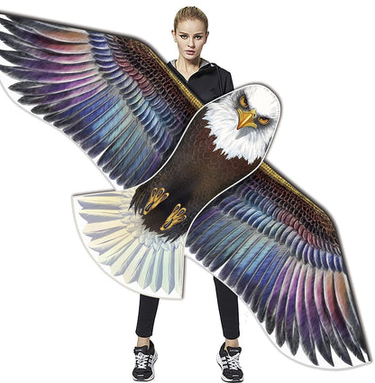 HONBO Huge Patriotic Eagle Kites for Adults and Kids,Easy to Fly for Beach Trip, Outdoor Activities-Wingspan 73”-200ft Line with Swivel-Bonus Durable Polyester Bag