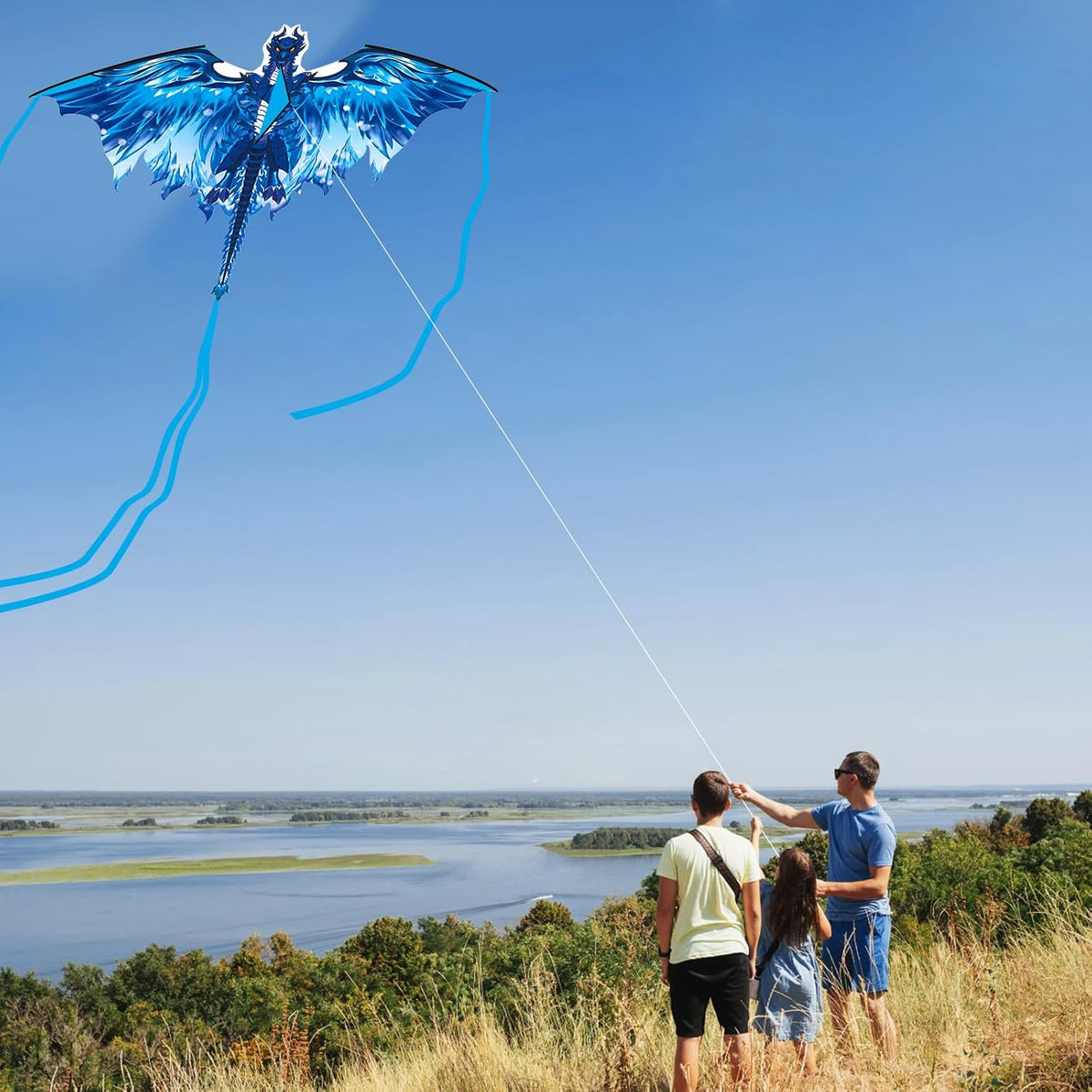 Large Dragon Kite for Kids & Adults, Easy to Fly Outdoor Beach Park Kite