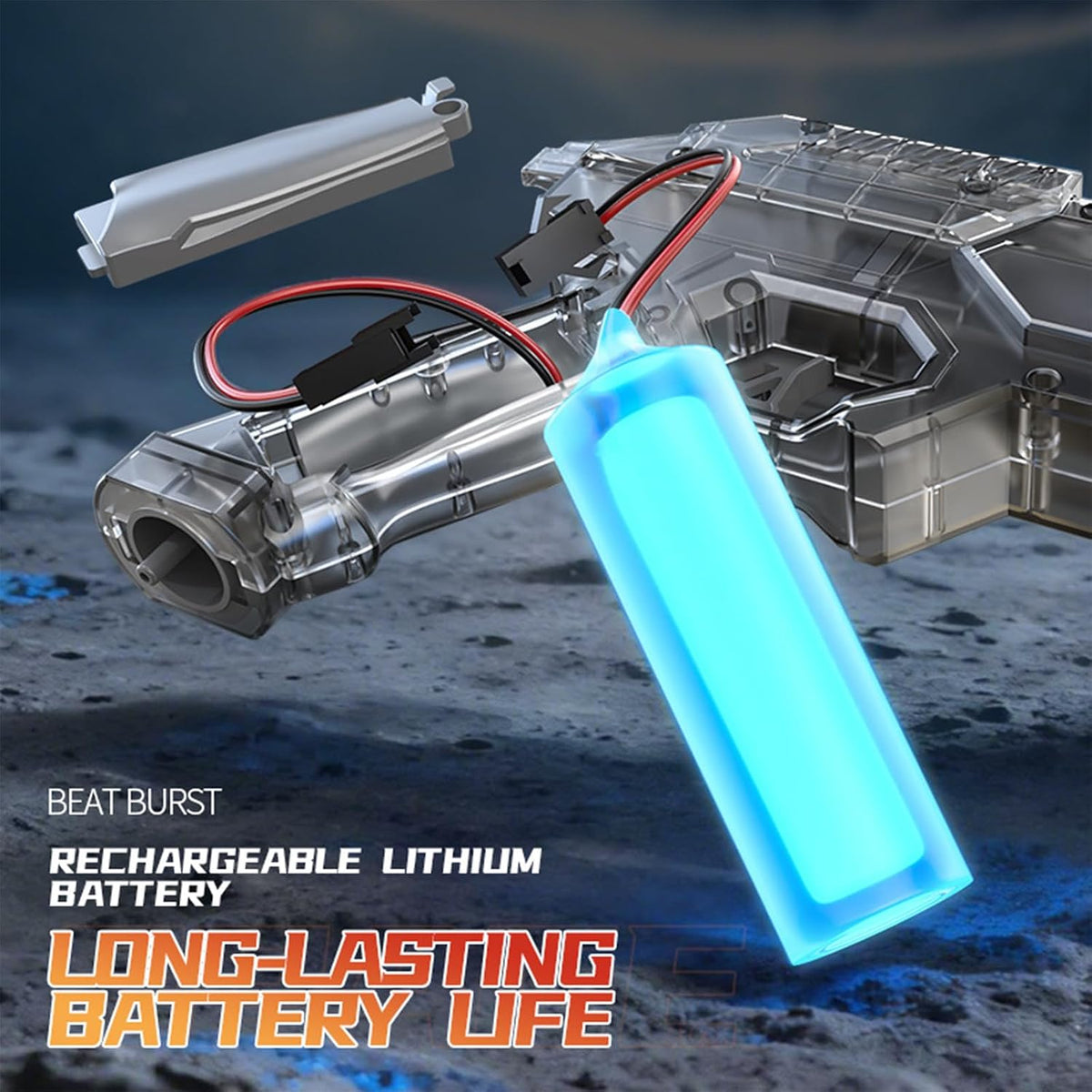 Mechanical Transforming Electric Water Gun - Automatic Water Blaster with Strobe Lights, Long Range & Mechanical Deformation, Outdoor Water Toy Gift Boys Girls (Blue)