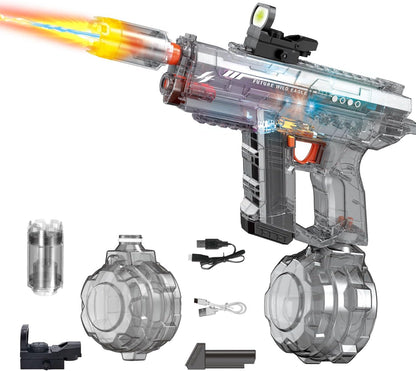 2 Pack Electric Water Gun for Adults Kids: Light Up Automatic Squirt Guns, 26-32FT Long Range, 800CC Capacity, Summer Outdoor Pool Games for Ages 8-12, Beach Backyard Party Toys Gift Boys