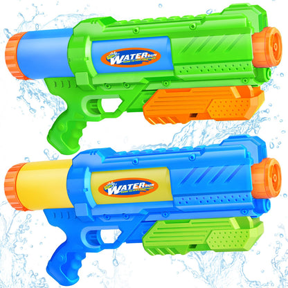 Super Water Gun for Kids Adults: 2 Pack - 1200CC Water Toy Gun Super Water Squirt Blaster Soaker Long Range High Capacity Swimming Pool Beach Outdoor Summer Fun Party Games, Gifts for Boys and Girls