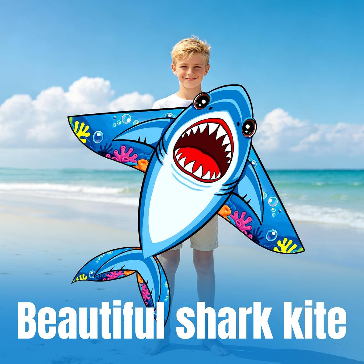Shark Kite for Kids, Easy to Fly Kites for Boys & Girls Ages 4-8