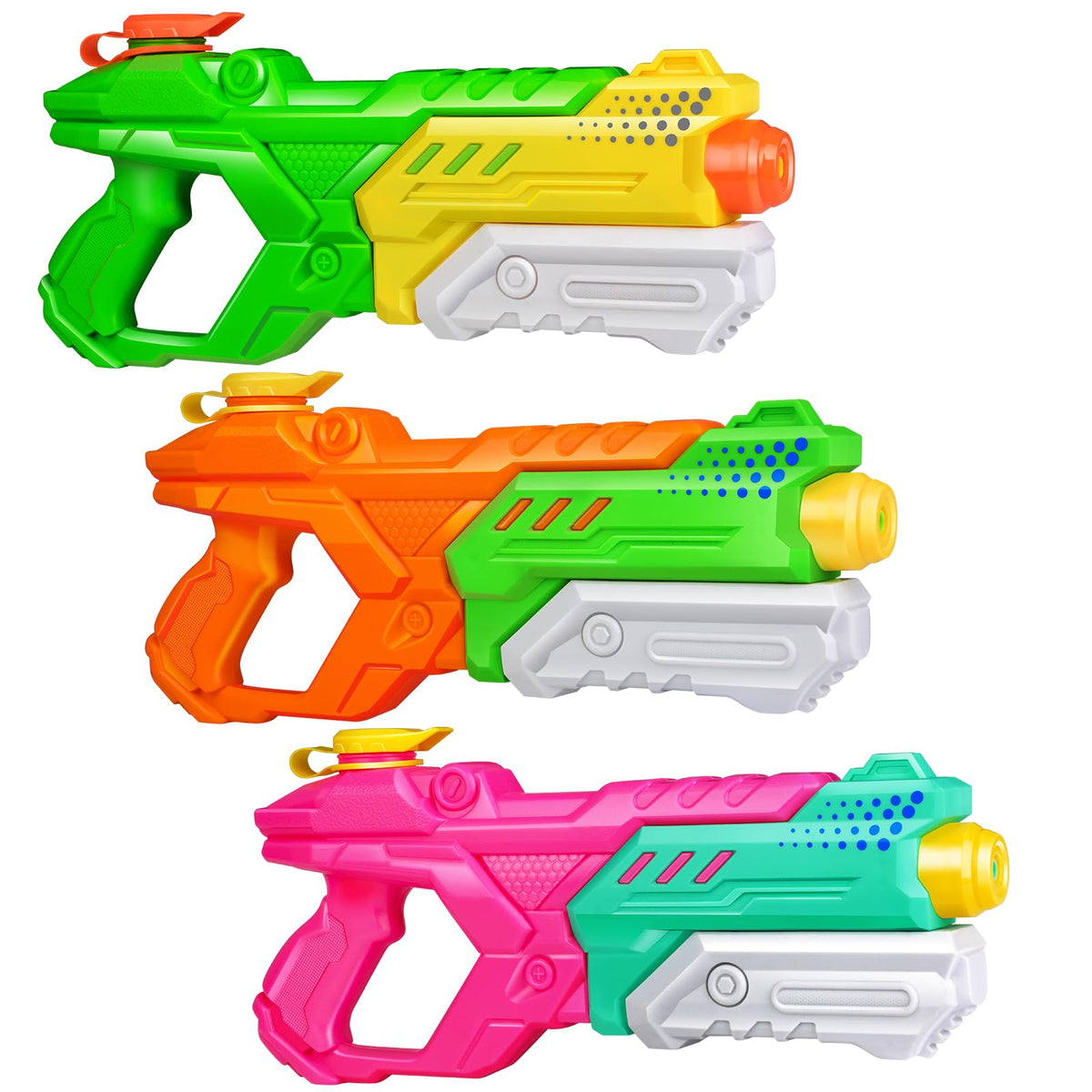 Quanquer Water Guns for Kids Adults - 3 Pack Super Squirt Water Toy Gun 600CC High Capacity Long Shooting Range Soaker Blaster for Swimming Pool Beach Outdoor Fighting Party