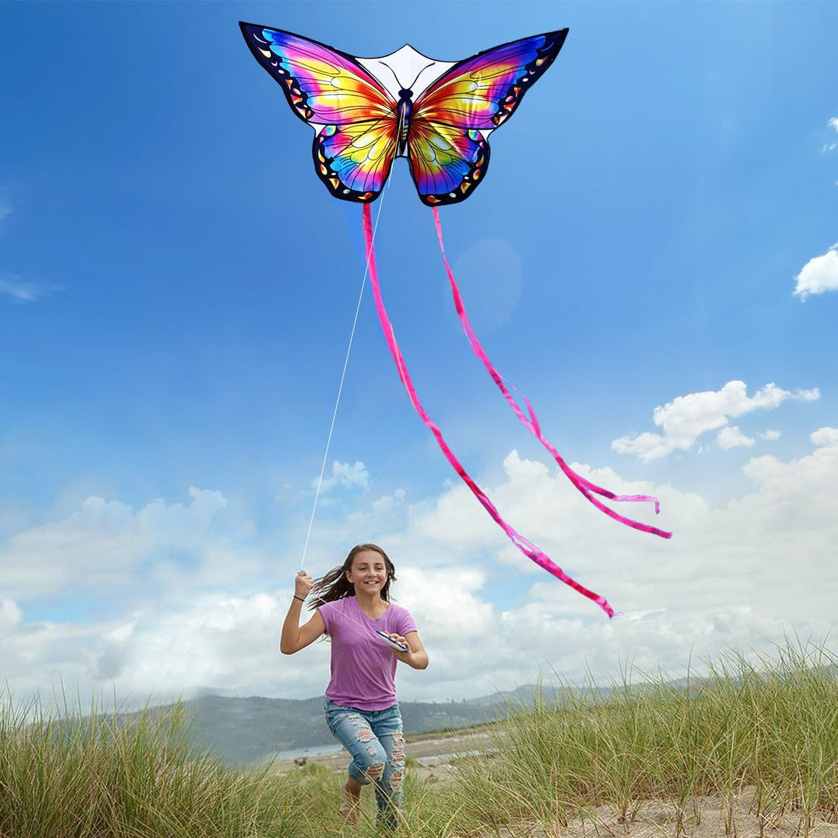 HONBO Butterfly Kites for Kids & Adults, Easy to Fly for Beginners, Each Kite with 300ft Line Handle,Beginner Kite for Kids Ages 4-8,Beach Kites for Outdoor Activities & Family Trip
