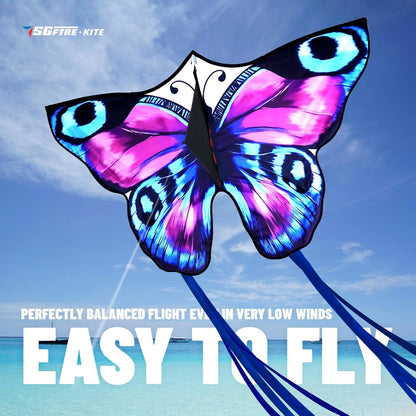 SGftre Colorful Butterfly Kite,Easy to Fly Large Outdoor Kite for Kids & Adults, Beach & Park Toys with Durable Nylon, Family Fun Activities