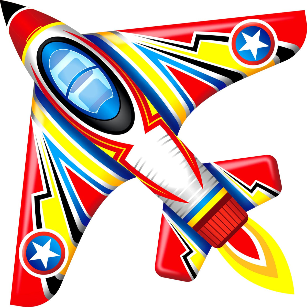 SGftre Airplane Kite for Kids and Adults, Easy to Fly with Durable Fiberglass Frame, Outdoor Fun Sports Plane Kite with Handle and Line Good Flying (Fighter Plane-Blue)