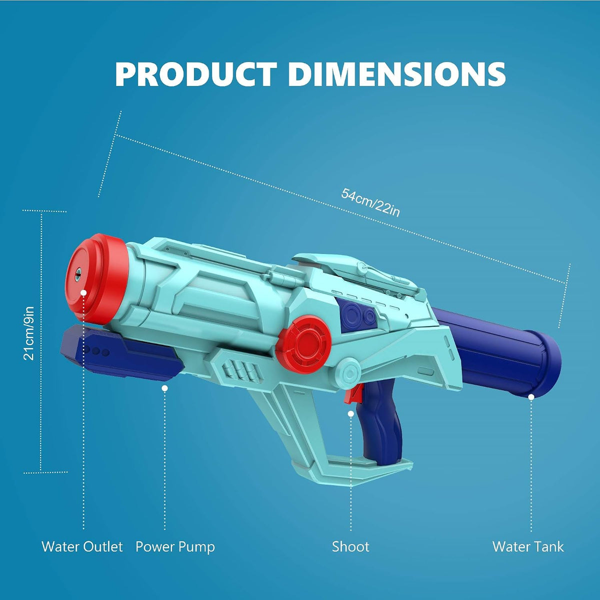 4-Pack Water Guns for Kids and Adults, Super Squirt Gun Water Soaker Blaster - Large Size - 32ft Shooting Range - High Capacity - Quick Refill - Fun Summer Outdoor Water Toys Gun for Boys Girls