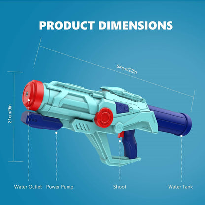 4-Pack Water Guns for Kids and Adults, Super Squirt Gun Water Soaker Blaster - Large Size - 32ft Shooting Range - High Capacity - Quick Refill - Fun Summer Outdoor Water Toys Gun for Boys Girls