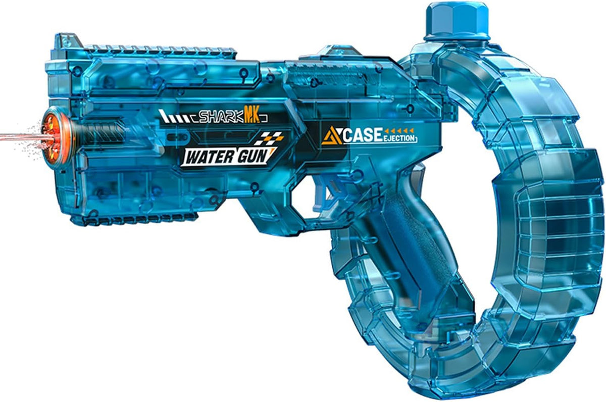 Mechanical Transforming Electric Water Gun - Automatic Water Blaster with Strobe Lights, Long Range & Mechanical Deformation, Outdoor Water Toy Gift Boys Girls (Blue)