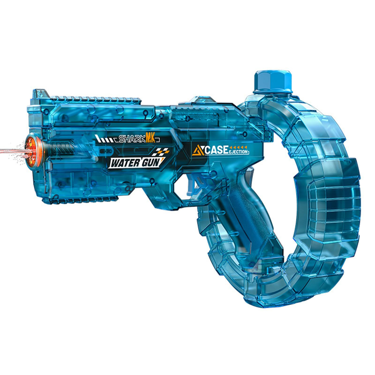 Mechanical Transforming Electric Water Gun - Automatic Water Blaster with Strobe Lights, Long Range & Mechanical Deformation, Outdoor Water Toy Gift Boys Girls (Blue)