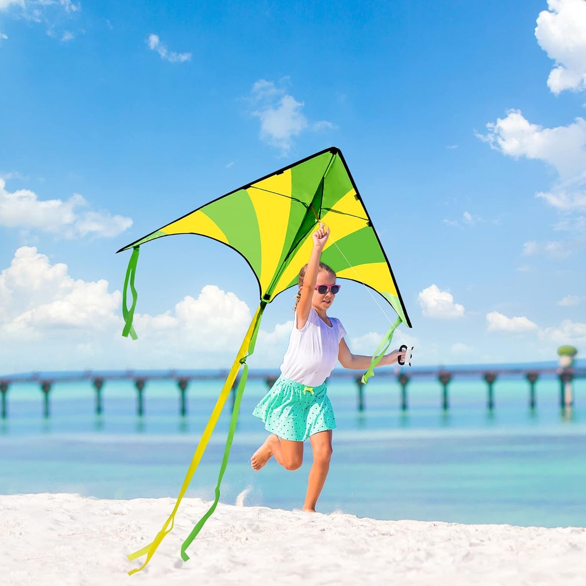 JOYIN 3 Packs Large Delta Kite Gradient Rainbow, Easy to Fly Huge for Kids and Adults, Large Delta Beach Kite for Outdoor Games and Activities