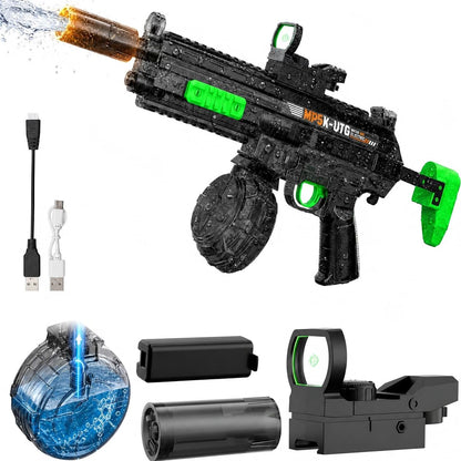 Electric Water Gun for Adults Kids, Automatic Self-Suction Water Gun with 34FT Long Range, 540ML Water Blaster for Pool Beach Summer Outdoor Gifts（Large Black）