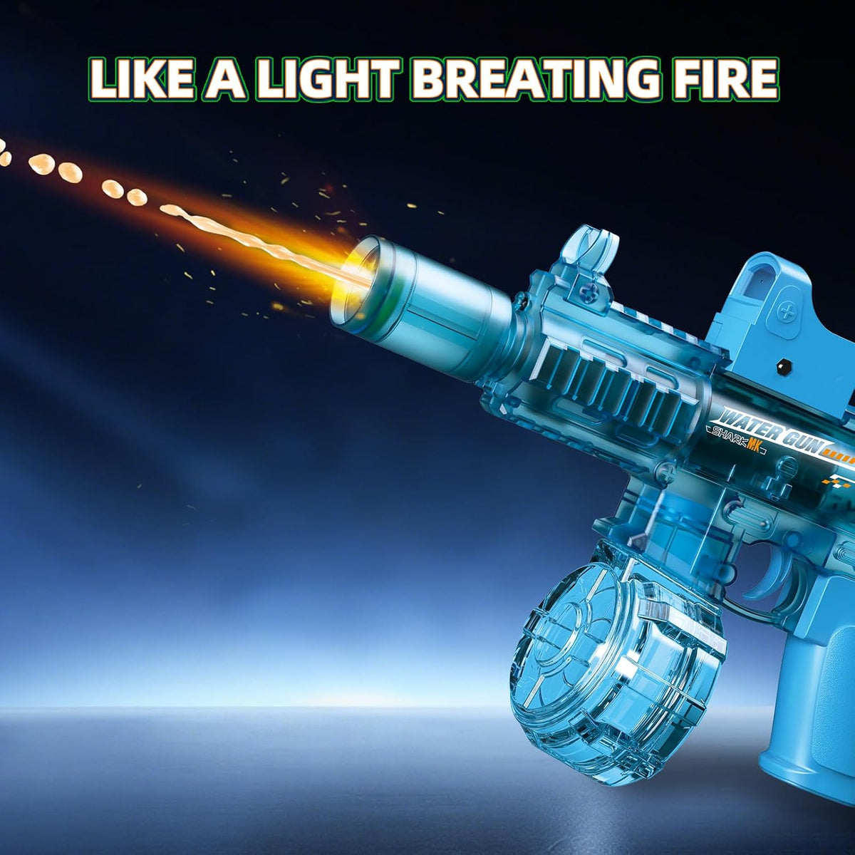 2 Pack Electric Water Guns for Adults & Kids, Automatic Squirt Guns with 32Ft Long Range, Large Capacity,LED Light, Summer Outdoor Swimming Pool Water Toys, Red and Blue