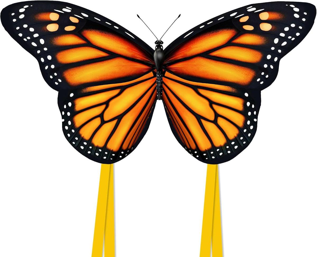2024 New 55" Monarch Butterfly Kite for Kids and Adults Large Kites Easy to Fly Beginners Single Line String with Tail for Beach Trip Park Outdoor Activities