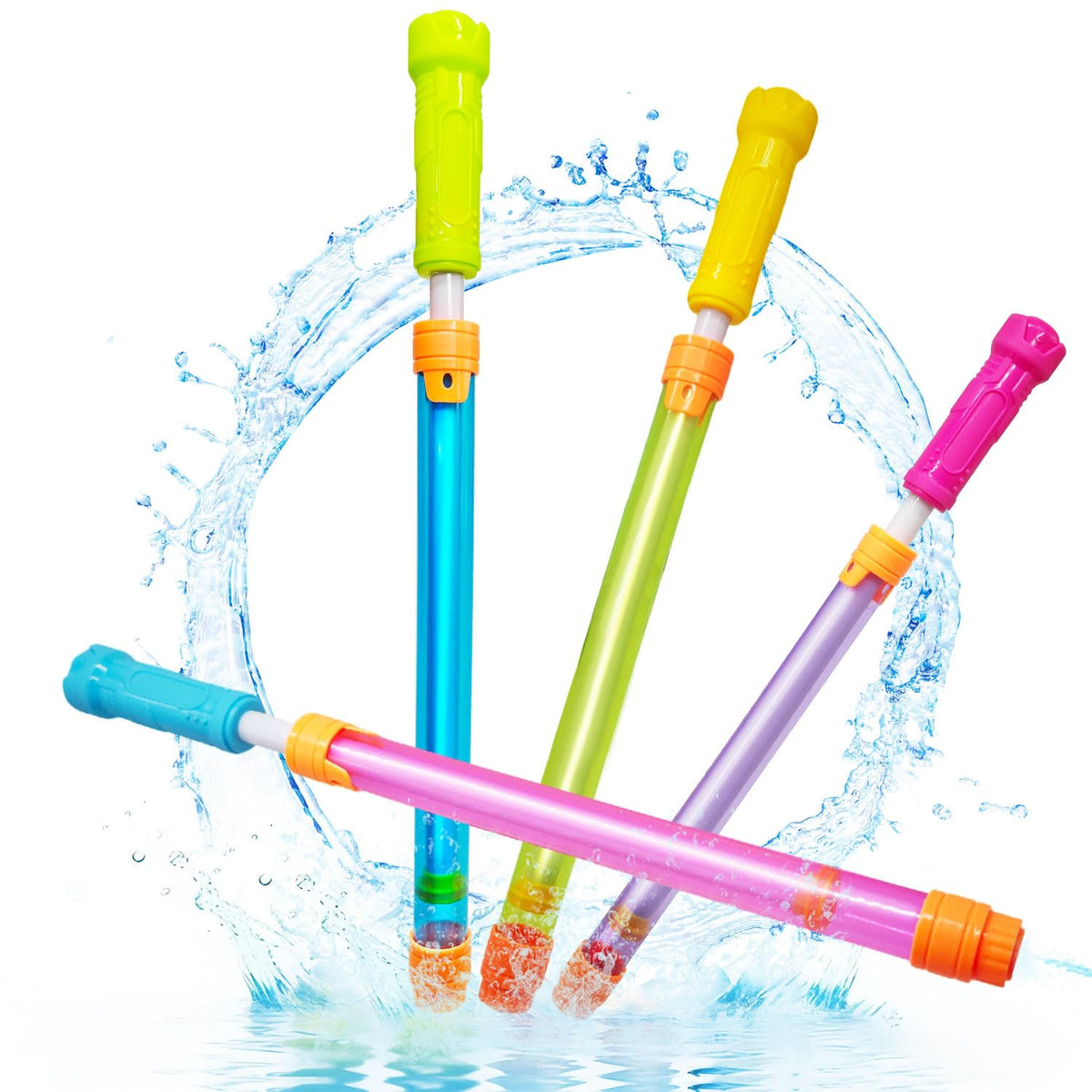 Elovien Water Soaker Blaster, 16 Pack Pool Water Guns Bulk, 35 ft Range Squirt Guns for Kids, Water Squirter Shooter for Summer Outdoor Game Pool Beach Party