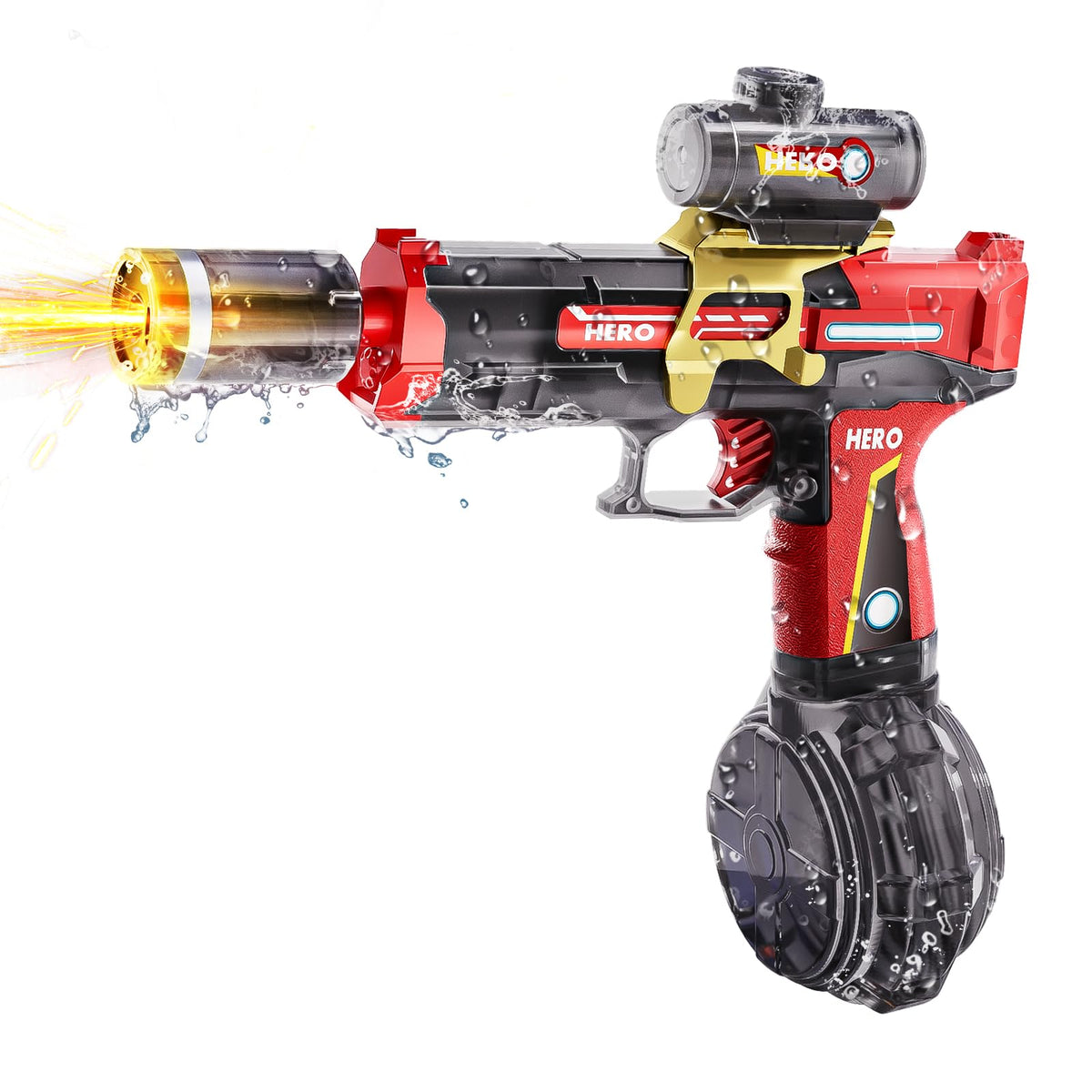 Electric Water Guns for Adults Kids, Automatic Squirt Gun, with 26FT Range, Super Blaster Soaker High Capacity Pistol for Swimming Pool Party Toy ColorBlast LED Electric Water Gun (Blue)