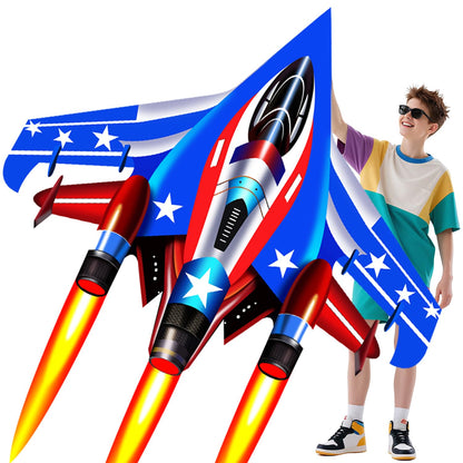 Fighter Jet Kite for Kids & Adults, Easy to Fly Airplane Kite