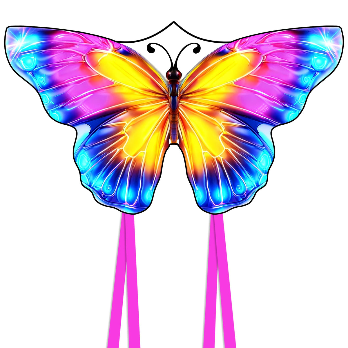 2024 New 55" Monarch Butterfly Kite for Kids and Adults Large Kites Easy to Fly Beginners Single Line String with Tail for Beach Trip Park Outdoor Activities