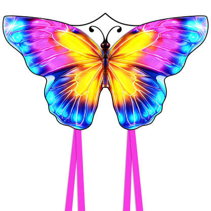 2024 New 55" Monarch Butterfly Kite for Kids and Adults Large Kites Easy to Fly Beginners Single Line String with Tail for Beach Trip Park Outdoor Activities