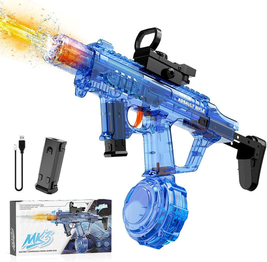 Electric Water Gun for Kids Adults, Automatic Squirt Gun with LED Light-Up Nozzle & Recoil Action, Large Capacity Tank, 33 FT Long Range,1200mAh Battery,Pool Beach Backyard Summer Toy, Blue