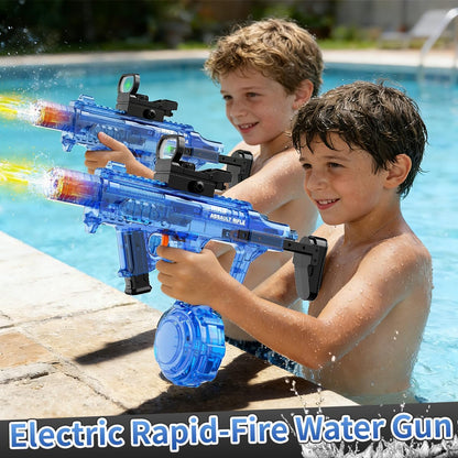 Electric Water Gun for Kids Adults, Automatic Squirt Gun with LED Light-Up Nozzle & Recoil Action, Large Capacity Tank, 33 FT Long Range,1200mAh Battery,Pool Beach Backyard Summer Toy, Blue