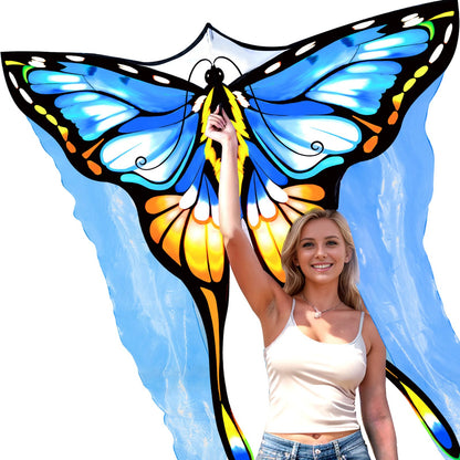 SGftre Tulle Butterfly Pink Kite，Extremely Easy to Fly, Perfect Beach Kites for Family Outdoor Activities, Ideal for Adults and Kids, Includes Kite Thread (Pink)