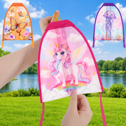 3 Pcs Mini Slingshot Kites - Thumb Ejection Kite Beach Toys Gift for Kids Teens Age 4-18 Years Old Easy to Fly Waterproof Stringless Beach Kite Small Funny Outdoor Sports Toy Dinosaur Rocket Style