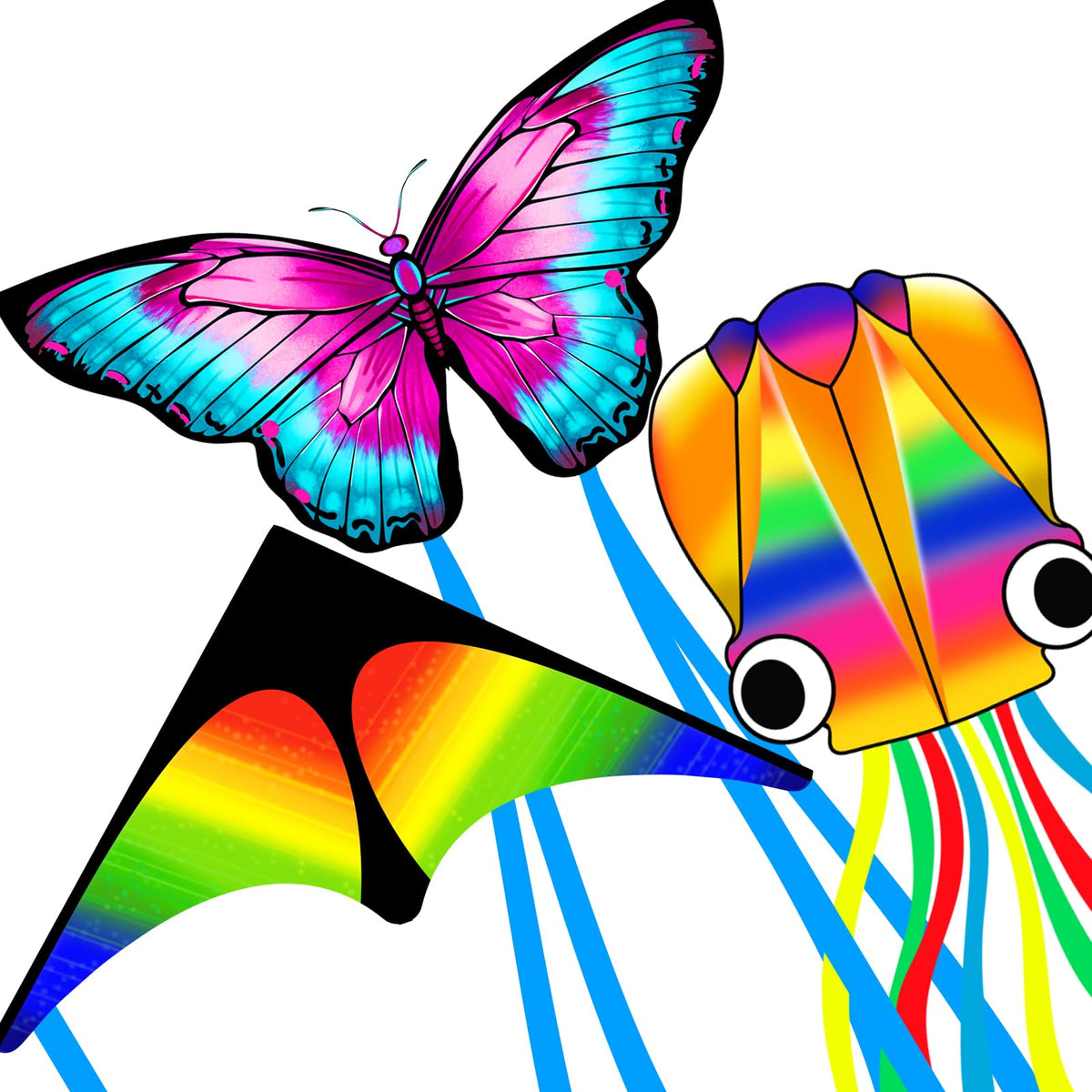Large Octopus Kites for Kids & Adults, Big Beginner Beach Kites