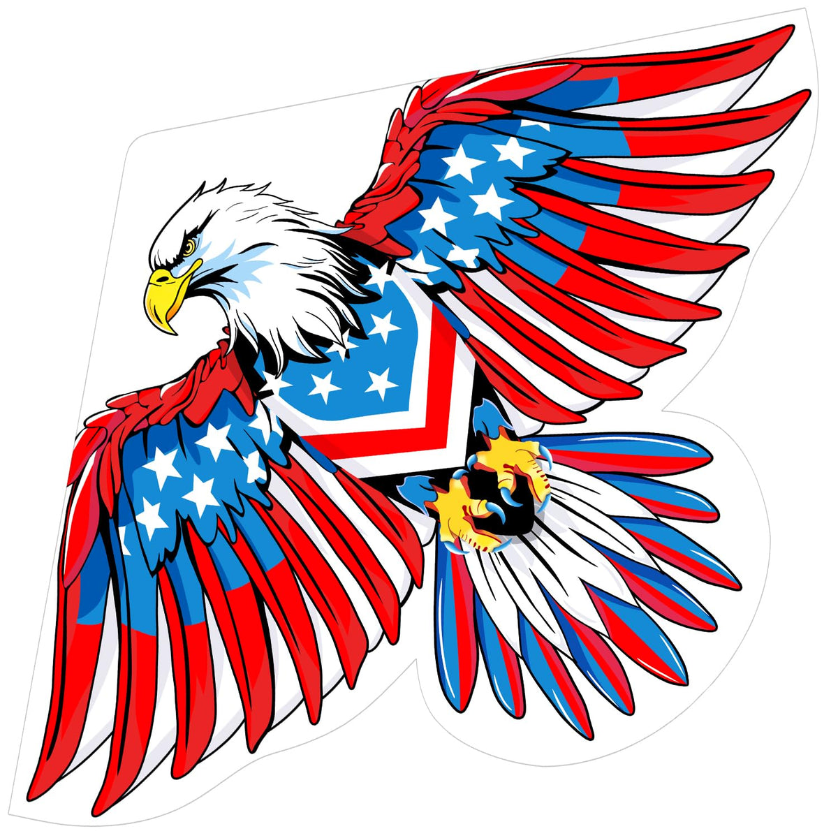 HONBO Huge Patriotic Eagle Kites for Adults and Kids,Easy to Fly for Beach Trip, Outdoor Activities-Wingspan 73”-200ft Line with Swivel-Bonus Durable Polyester Bag
