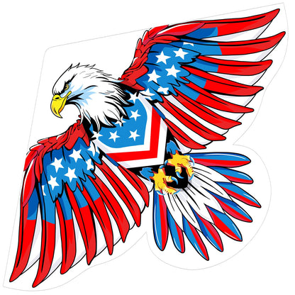 HONBO Huge Patriotic Eagle Kites for Adults and Kids,Easy to Fly for Beach Trip, Outdoor Activities-Wingspan 73”-200ft Line with Swivel-Bonus Durable Polyester Bag